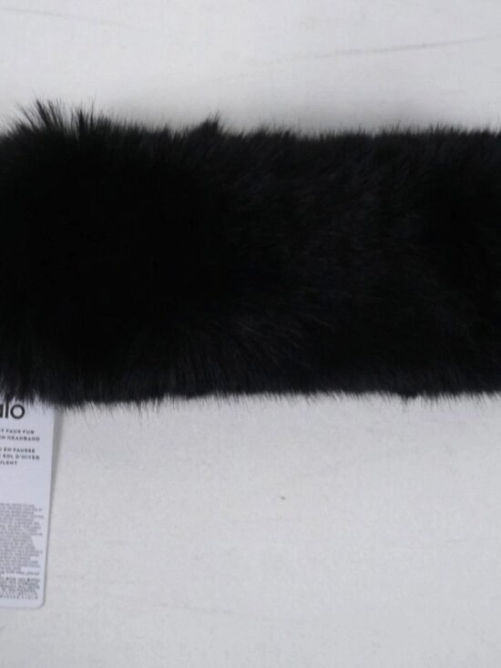 Alo Yoga Opulent Faux Fur Wintersun Fleece Lined Headband Ear Warmers In Black main image 4